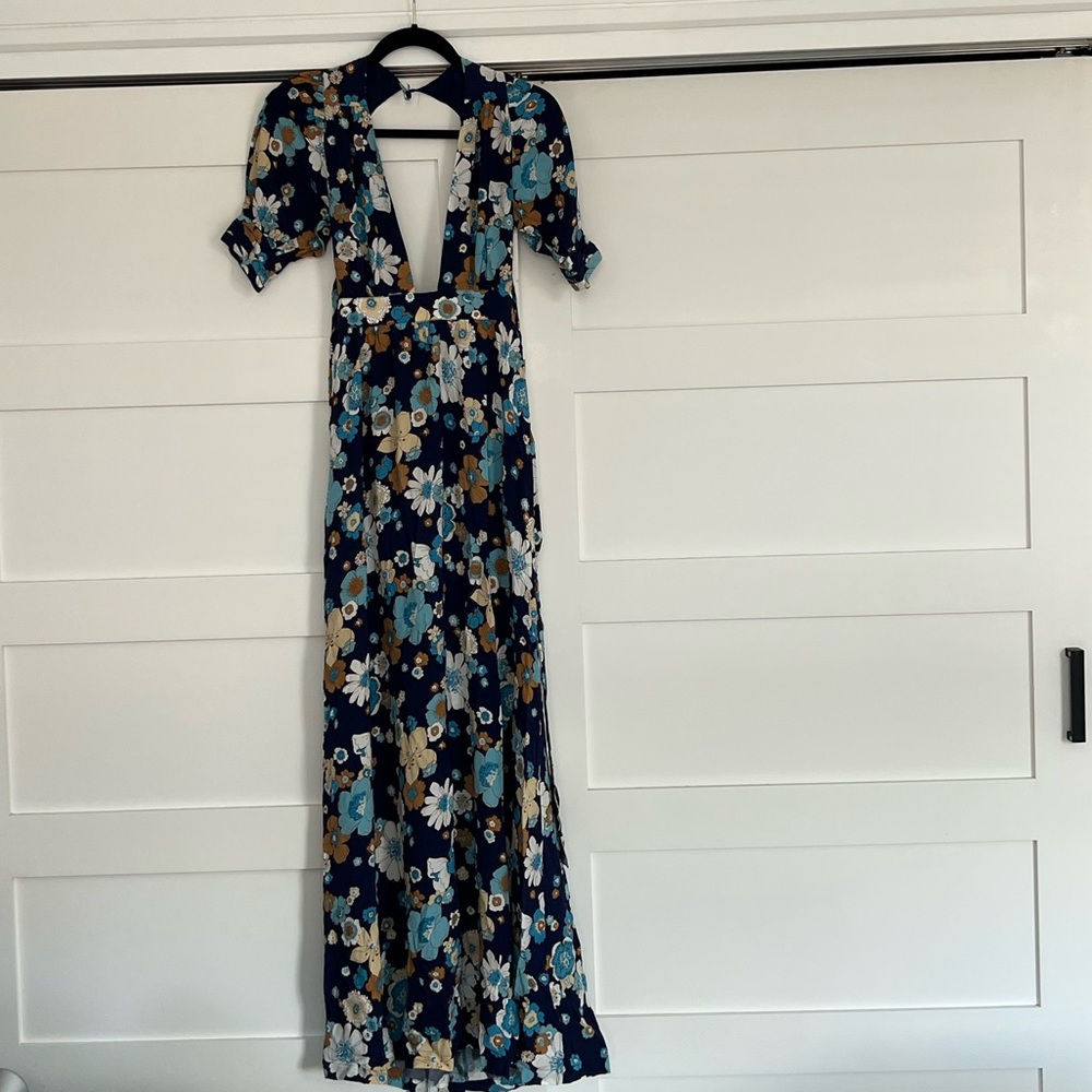 For Love&Lemons floral blue maxi dress